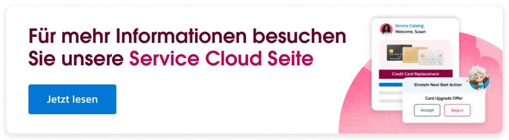Banner der auf die Salesforce Service Cloud Page führt