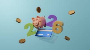 The numbers 2026 (with a smiling piggy bank in place of the zero) introduce our yearly retail predictions.