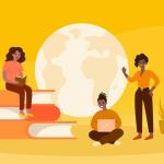 Three Black individuals learning and working together, celebrating Black History Month.