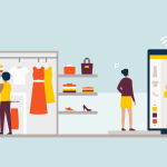 An illustration showing how AI in retail can help the shopping experience for customers.