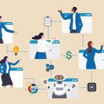 Pictograms de personnage marketing mix