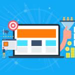 Un écran d'ordinateur avec des pictogrammes symbolisant l'inbound et l'outbound marketing