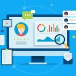 Ordinateur aved divers pictogrammes représentant l'inbound marketing