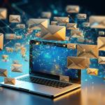 Marketing and business ideas through email, email or newsletter. email marketing or newsletter concept, sending e-mails. Easy to send and receive information online.