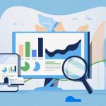 illustration of a magnifying glass over a computer monitor, showing small business SEO