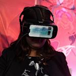Woman wearing VR headset