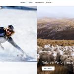 Image of a person skiing next to an image of a lot of sheep