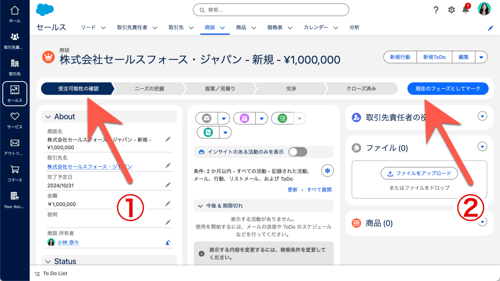商談のフェーズをカスタマイズしよう（図表6）