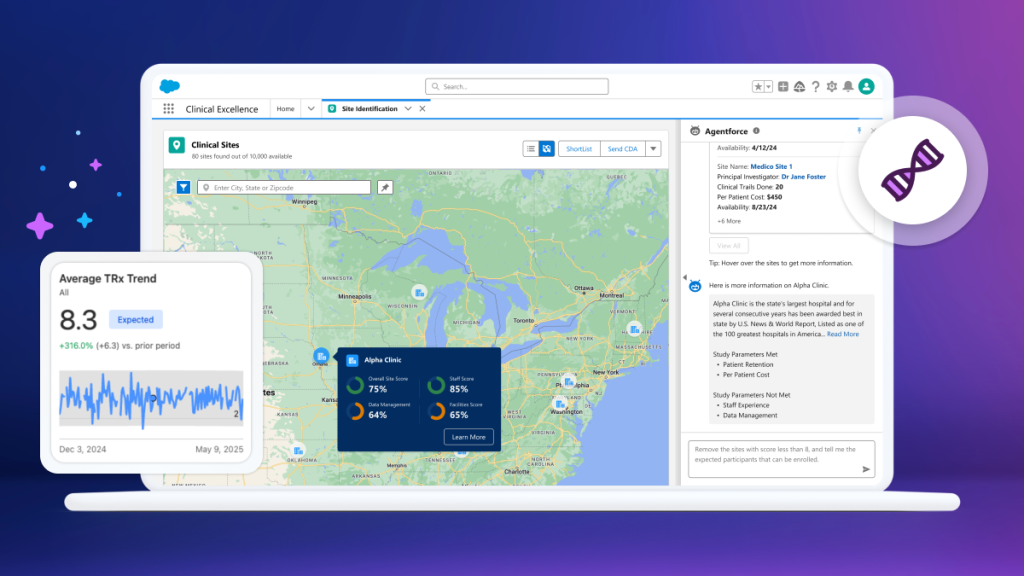 Screenshot of Life Sciences Cloud user interface on a laptop.