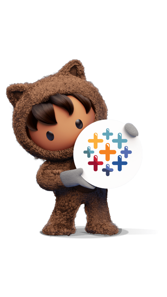 태블로 로고를 안고있는 아스트로 캐릭터