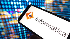 Informatica company logo displayed on mobile phone