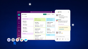 Slack(슬랙) 세일즈 트래커에서 단계별 거래를 관리하고, Slackbot(슬랙봇)과의 대화로 신규 리드를 생성하는 화면