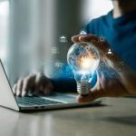 Aprendizaje de IA y inteligencia artificial en los negocios, modernización, transformación de ideas y adopción de tecnología en los negocios en la era digital, mejorando las capacidades empresariales globales, IA.