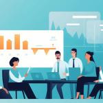 Presentación, educación, aprendizaje de ilustración de negocios. El equipo de negocios escucha al profesor, IA Generativa.