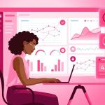 una persona mirando el dashboard de atención al cliente con métricas y tickets