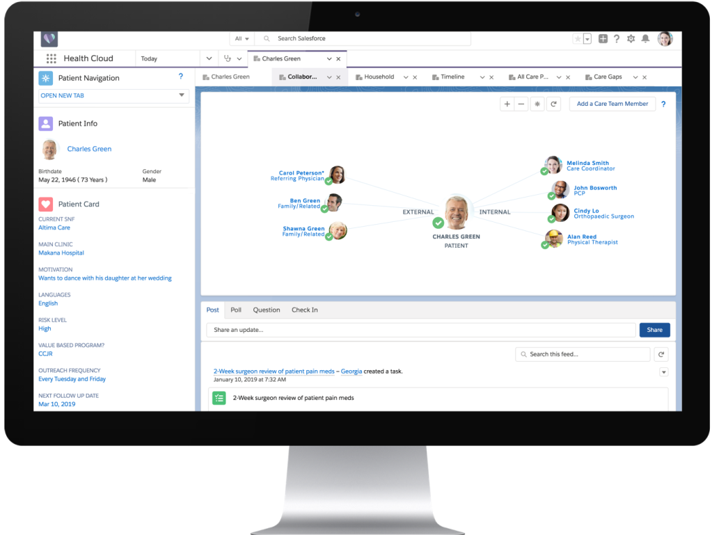 This is a screenshots of the health Cloud Care Team