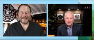 Marc Benioff and Kevin Johnson on a video call