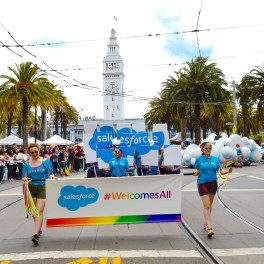 Salesforce employees took part in the San Francisco pride parade.