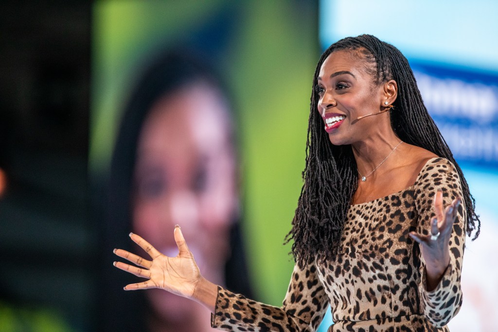 Ebony Beckwith on stage at DF19
