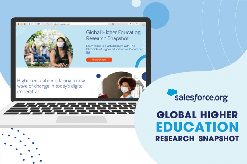 The Salesforce Global Higher Education Research Snapshot is released today and available from Salesforce.org