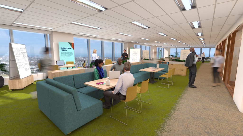 rendering of redesigned office space