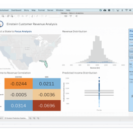 A screenshot showing Einstein Customer Revenue Analysis, part of Tableau Business Science