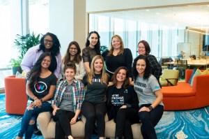 Salesforce Women's Network poses together in office