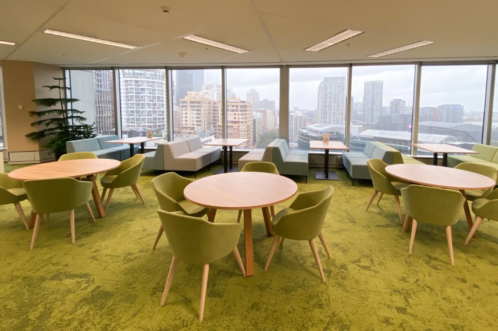 Collaboration spaces and general seating at a Sydney Australia Salesforce Office