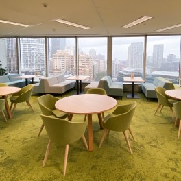 Collaboration spaces and general seating at a Sydney Australia Salesforce Office