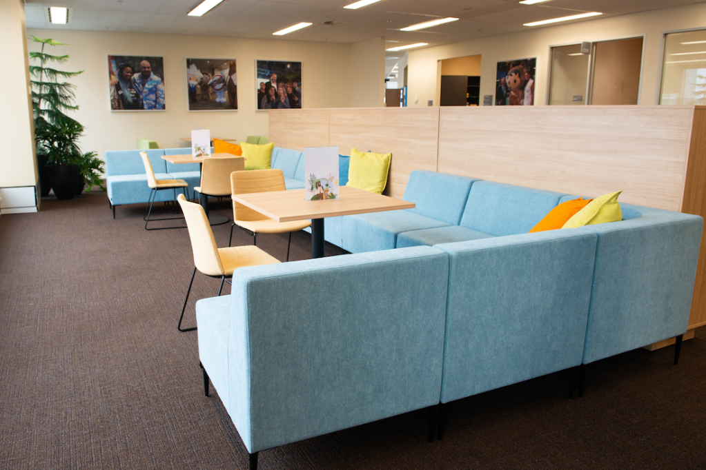 Booth seating in Salesforce Sydney Offices
