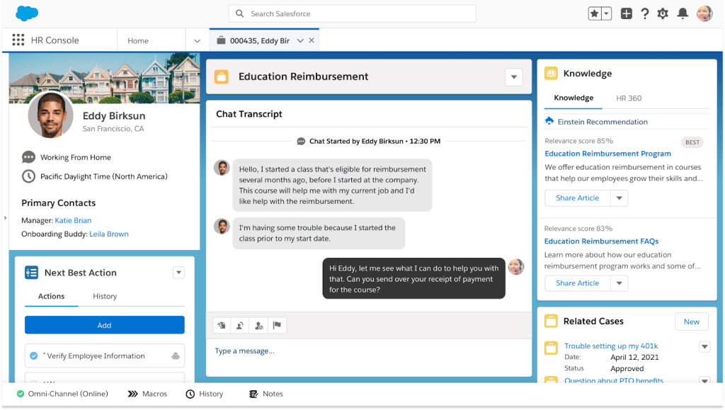 HR Service Center Console provides one unified workspace for HR specialists to manage requests