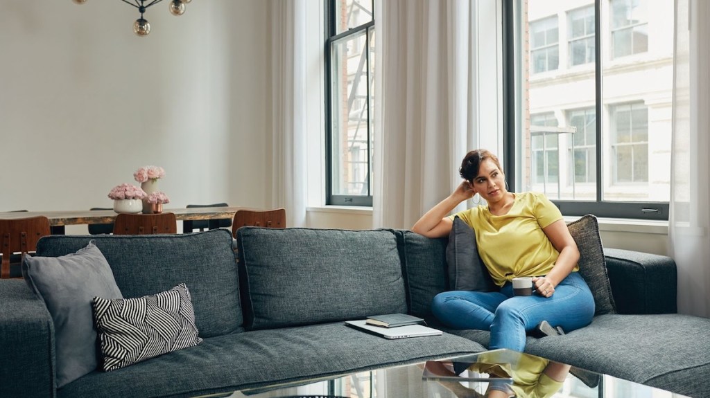 woman on couch