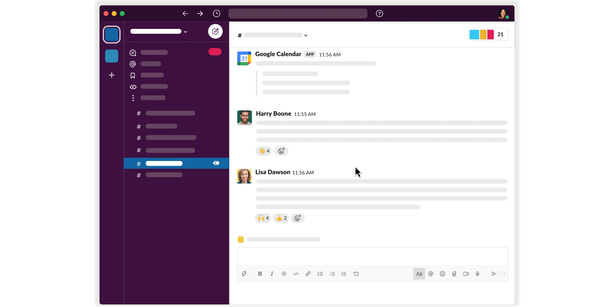 With clips, users can leave quick and simple video or audio messages right from any Slack channel or DM, providing them with more flexible and asynchronous ways of communicating with their team.