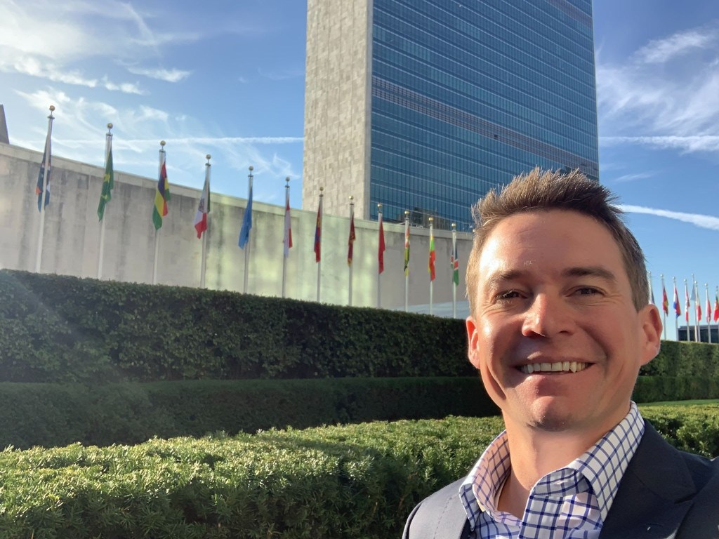 Patrick Flynn, Global Head of Sustainability at Salesforce, outside the UN