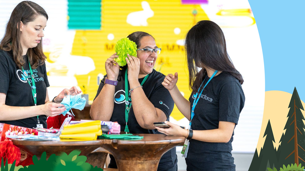 Team members volunteering