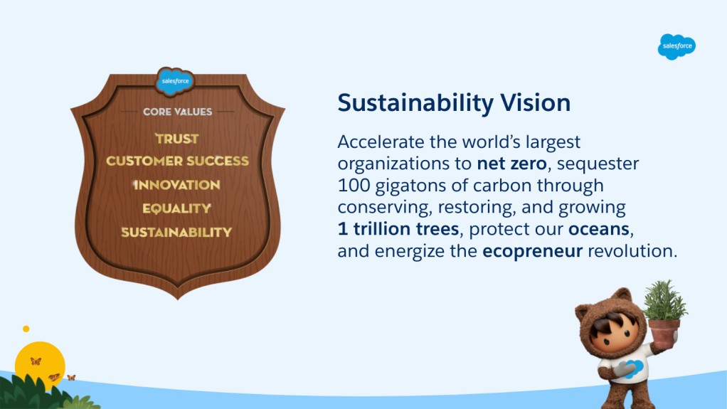 Sustainability is Salesforce's fifth core value