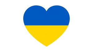 Ukraine flag in shape of a heart
