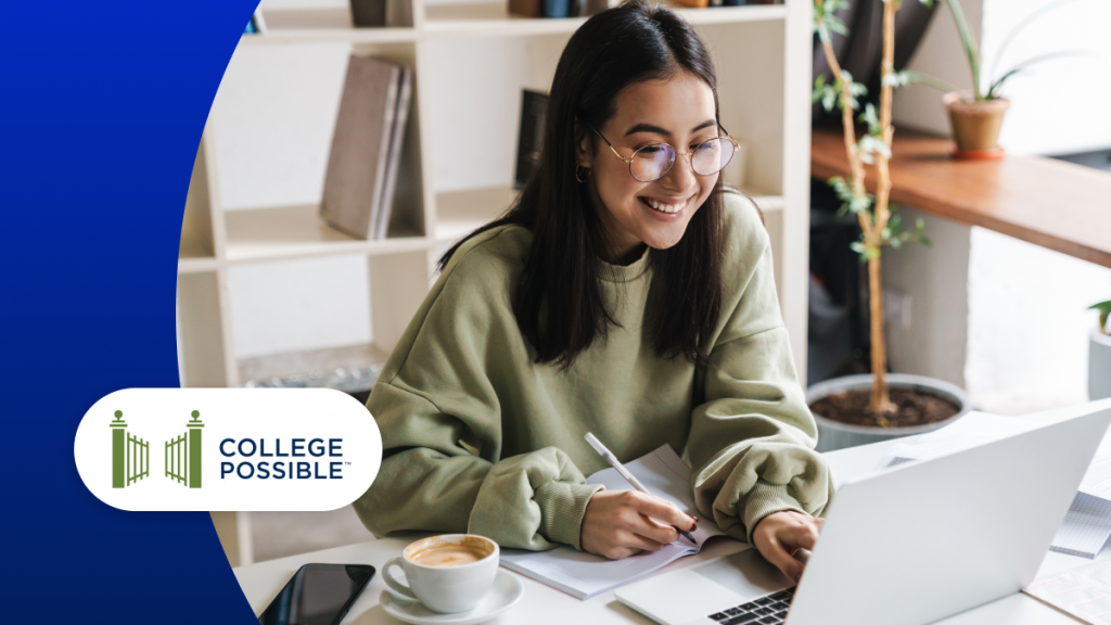 College student at laptop