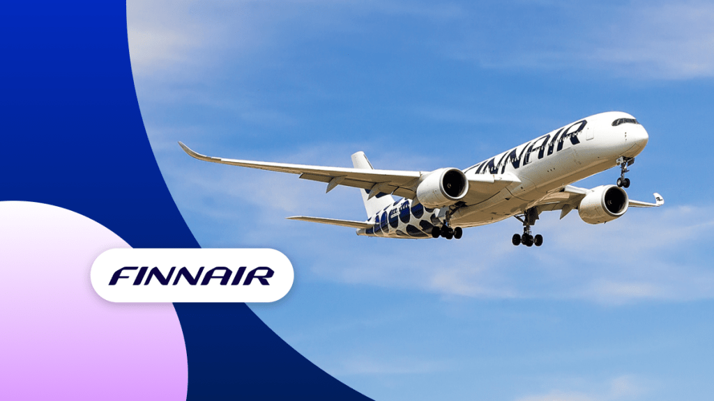 Finnair airplane in the sky