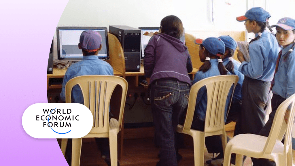 Group of people at computer station
