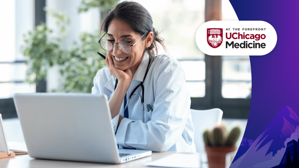 Female doctor on a laptop