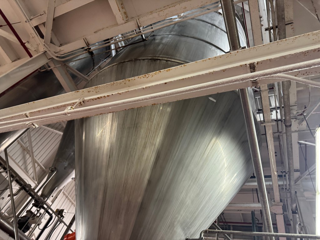 The nine-story high spray dryer can turn whey or milk into protein powder. It can make 100,000 pounds of powder a week and is the only one left in the Bay Area