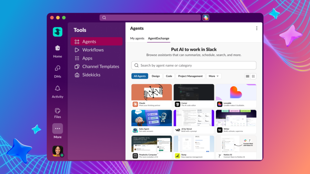 LINKED TILE_ Slack is where your team works. Now it's where your agents work too