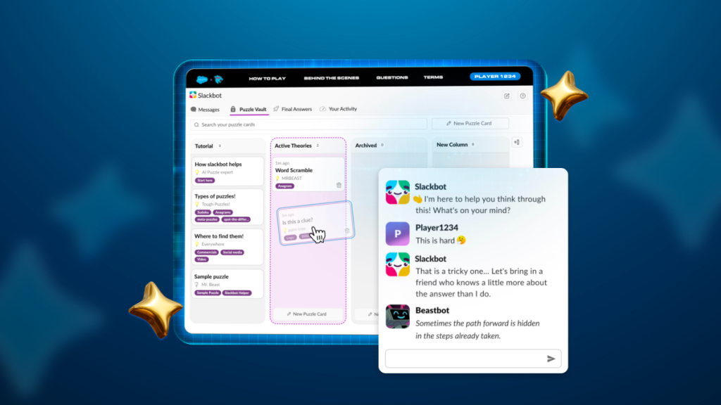 View of Slack and Slackbot.