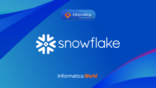 Snowflake logo on a blue background.
