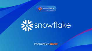 Snowflake logo on a blue background.