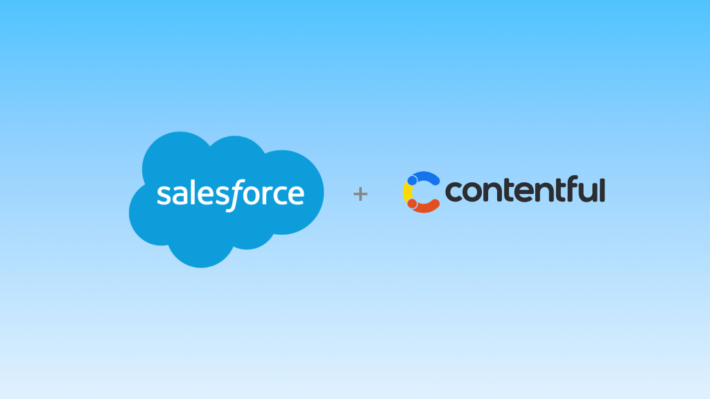 Salesforce and Contentful logos on a light blue gradient background.
