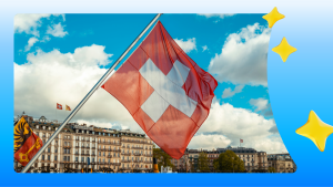 View of the Swiss flag