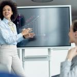Woman presenting business growth