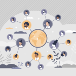 AI-agent die mensen in verschillende landen met elkaar verbindt via naadloze communicatie.